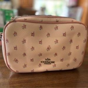NWT Coach pink flower cross body